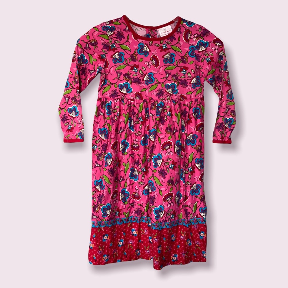 HANNAH ANDERSSON long sleeved pink floral Size 120 cm (6/7)